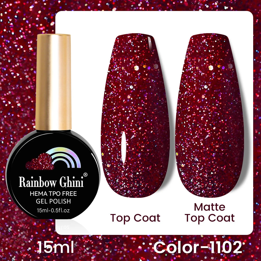 RG 15ML 146Colors HEMA&TPO Free Long Lasting Nail Polish Colorful UV Nail Gel Top Base Coat Supplies For Professional Manicure