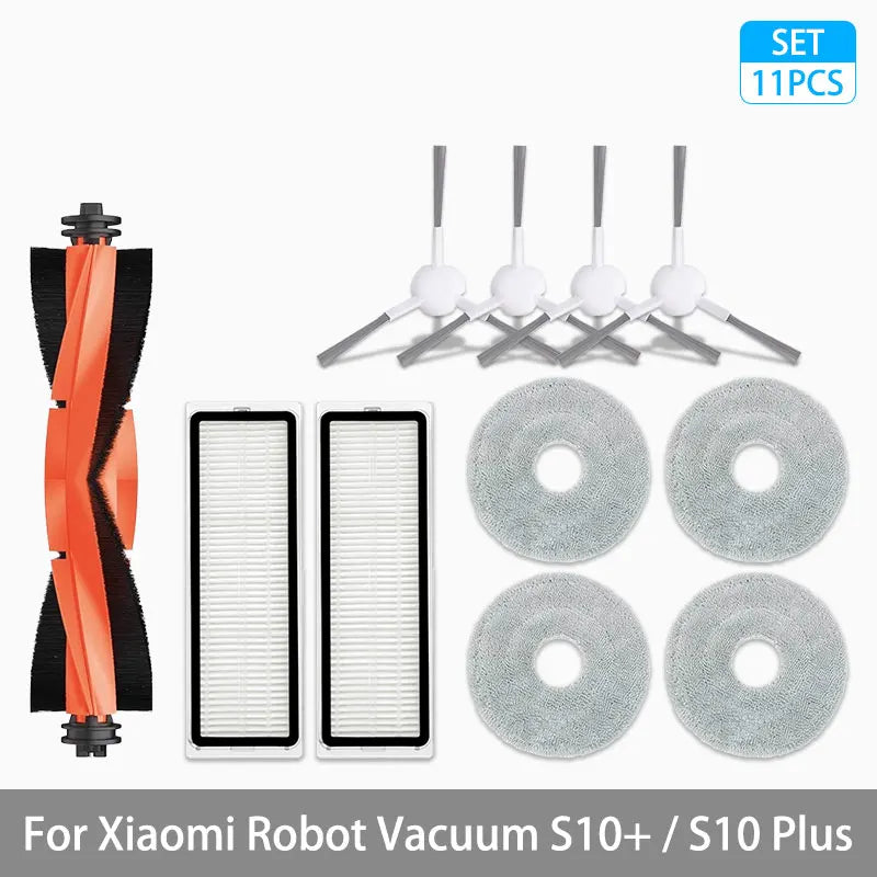 For Xiaomi Robot Vacuum S10+ / S10 Plus Accessories Main Brush Side Brush Hepa Filter Mop Rag Cloth Replacement Spare Parts