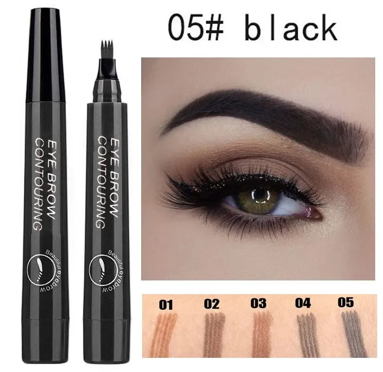 4 Points Eyebrow Pencils Waterproof Liquid Eyebrow Pen Make Up Cosmetic Microblade Brow Pencil  Long Lasting 4 Fork Tip Brow Pen