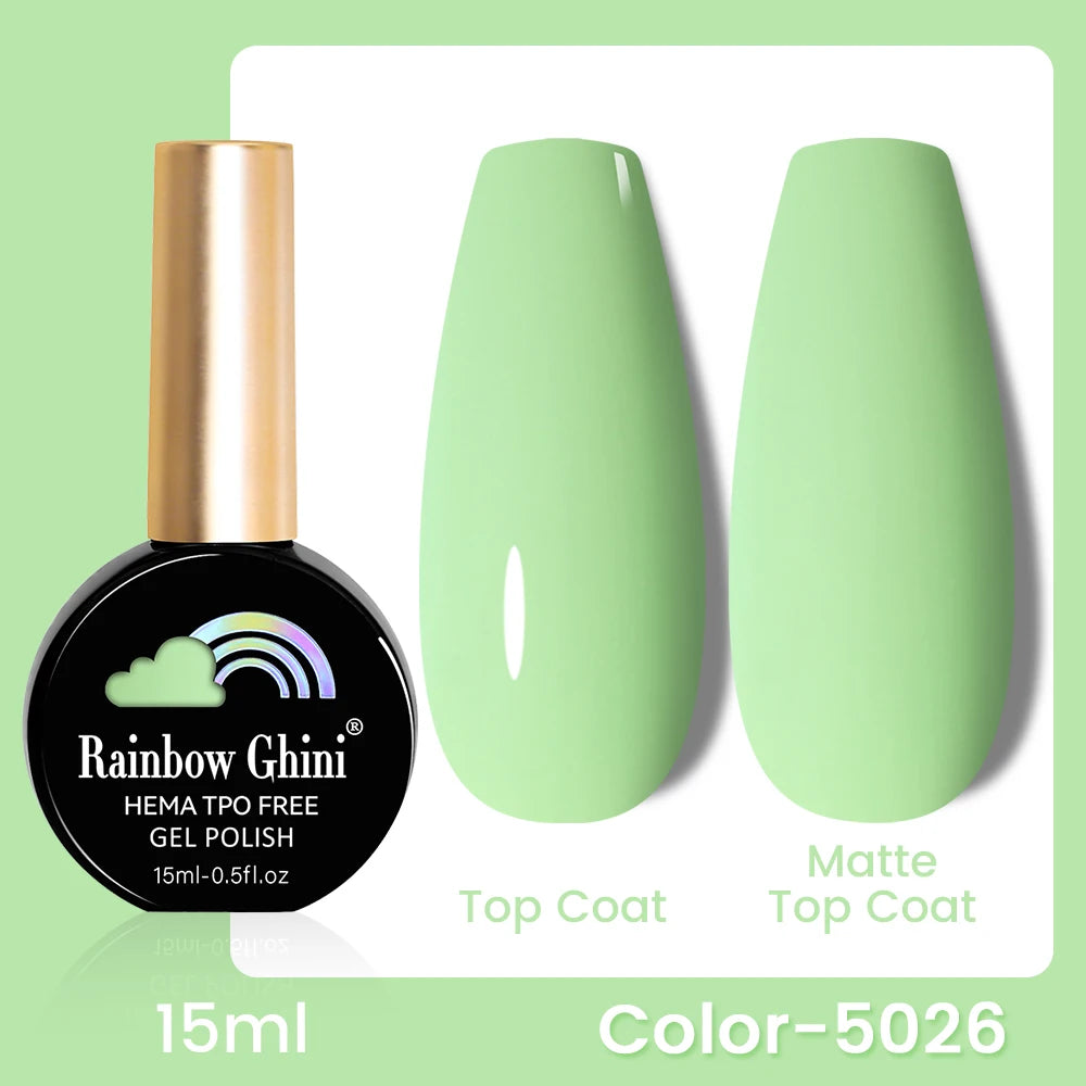 RG 15ML 146Colors HEMA&TPO Free Long Lasting Nail Polish Colorful UV Nail Gel Top Base Coat Supplies For Professional Manicure