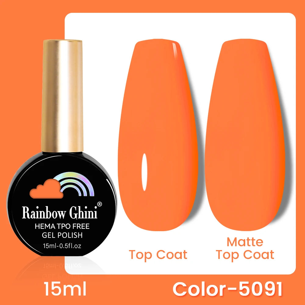 RG 15ML 146Colors HEMA&TPO Free Long Lasting Nail Polish Colorful UV Nail Gel Top Base Coat Supplies For Professional Manicure
