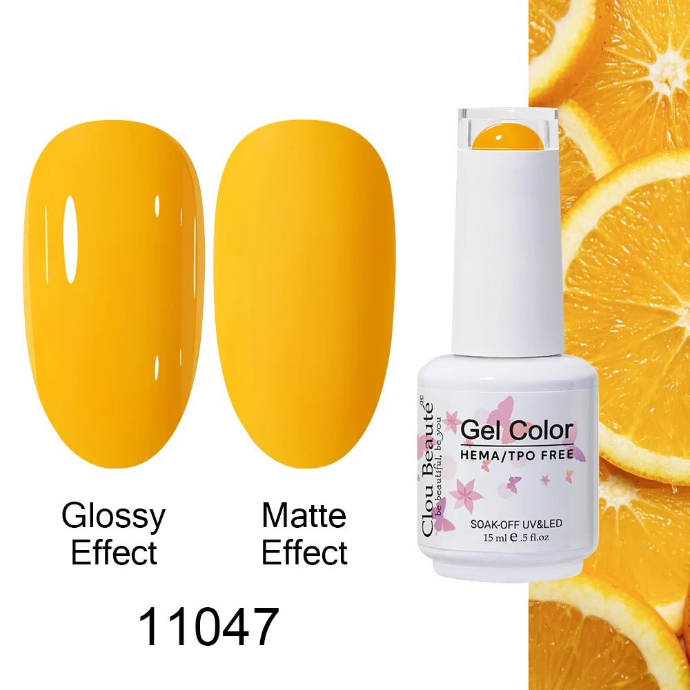 Clou Beaute 15ml HEMA TPO FREE Color Gel Nail Polish Nude Pink Red Green Collection Nail Gel Polish Glitter Soak Off UV LED Gel