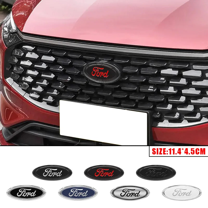 For Ford Focus Fiesta Ranger Mondeo Mustang Car Badge Front Grille Rear Trunk Hood Lid Logo Decor Cover Emblem Auto Accessories