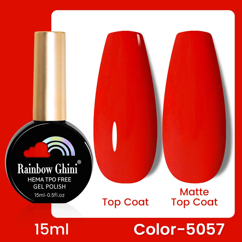 RG 15ML 146Colors HEMA&TPO Free Long Lasting Nail Polish Colorful UV Nail Gel Top Base Coat Supplies For Professional Manicure
