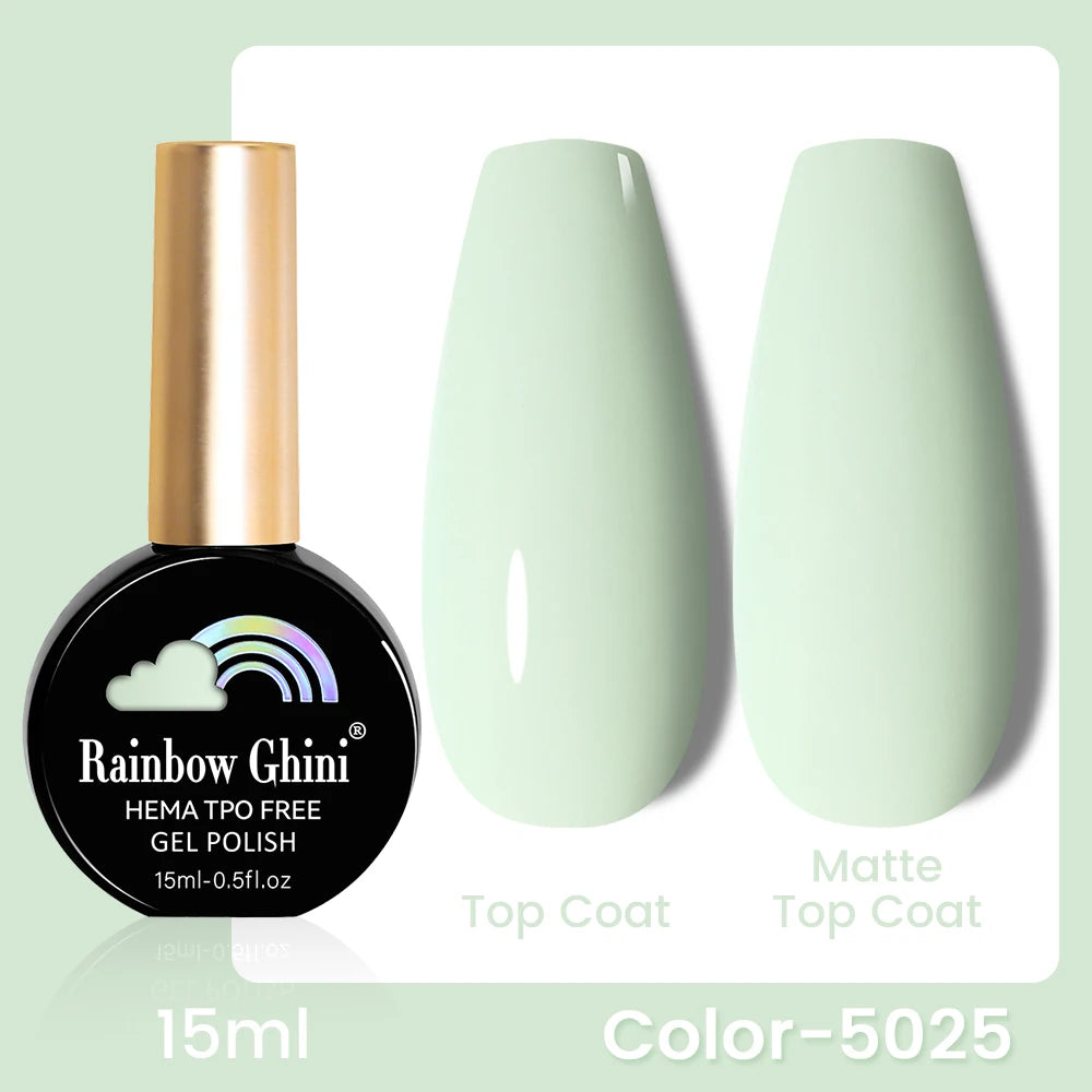 RG 15ML 146Colors HEMA&TPO Free Long Lasting Nail Polish Colorful UV Nail Gel Top Base Coat Supplies For Professional Manicure