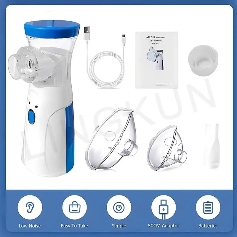 Atomizer Health Care Products Fingertip Pulse Blood Oxygen Portable Nebulizer Mesh Nebulizer Handheld Medical Asthma Inhaler