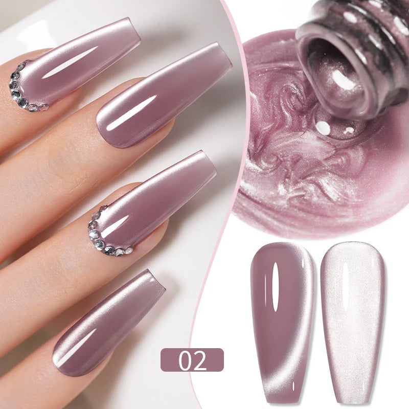PUENTE 7.5ML Smooth Ceramics Cat Magnetic Gel Nail Polish White Moonlight Shades Cat Eye Soak Off UV Nail Art Varnish Manicure