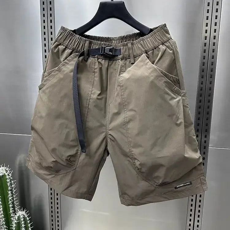 2026 Men's Large Pocket Waistband Work Shorts Summer Thin New Loose Straight Half Middle Pants
