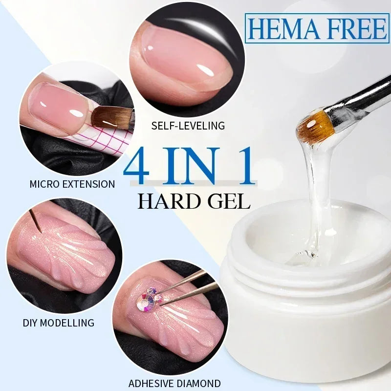 15ML Milky White Jelly Nude Pink Fiber Base Gel For Nails Repair Strengthen Extension Construction Soak Off UV Nail Art Varnish