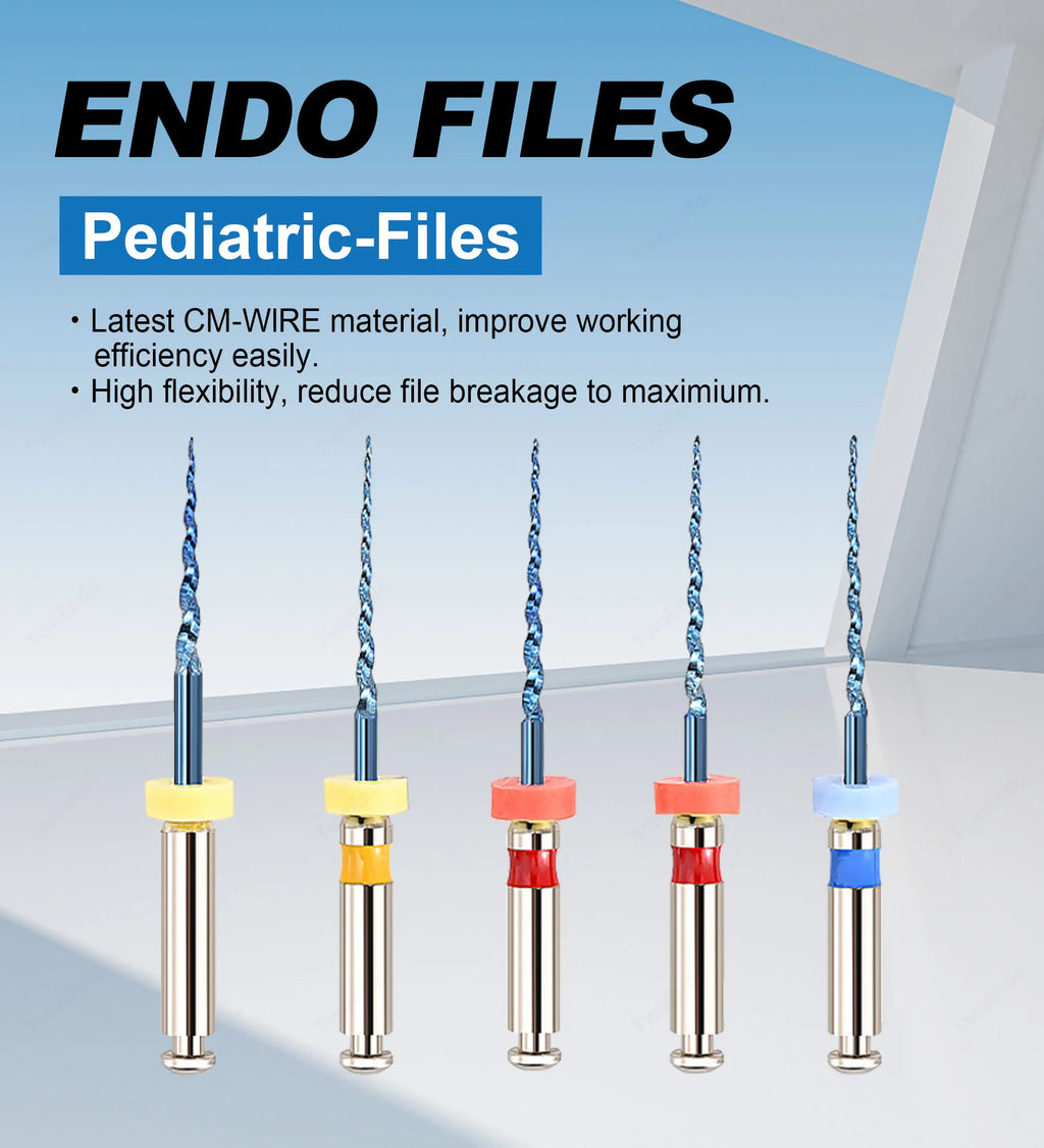 5 PCS/Pack Dental Niti Heat Activated Pediatric Files Rotary For Baby Root Canal Treatment Child Endo Files