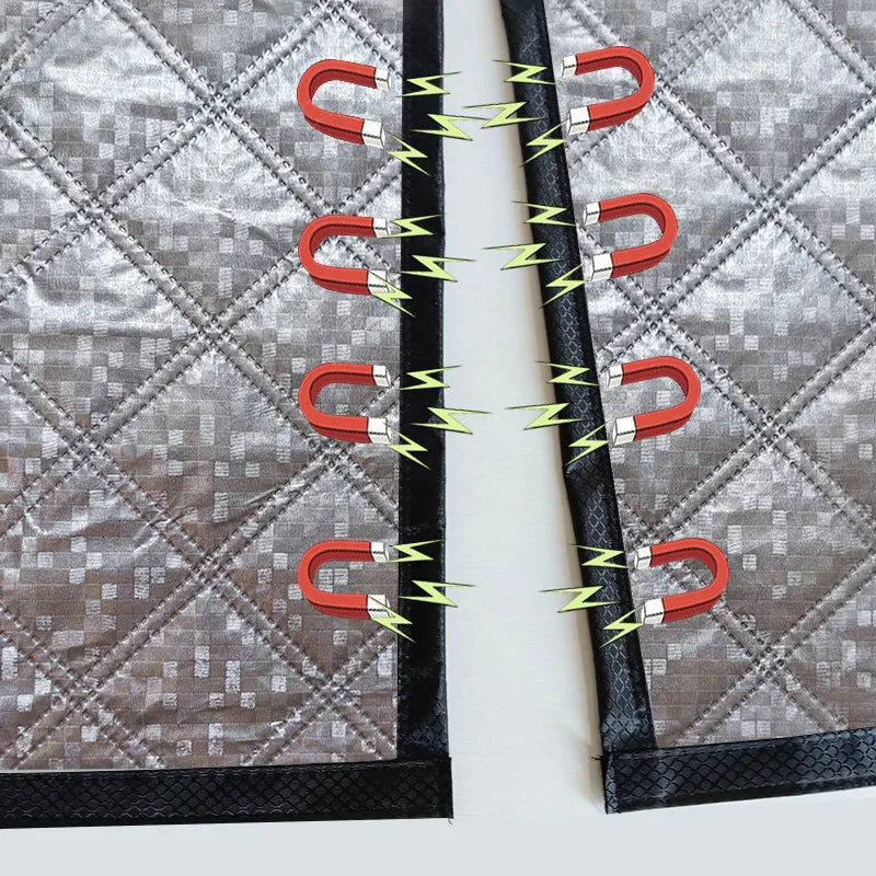 Magnetic winter thick door curtain -  easy to install - No Drilling- Keep Cold Out & Warm In-Windproof partition curtain