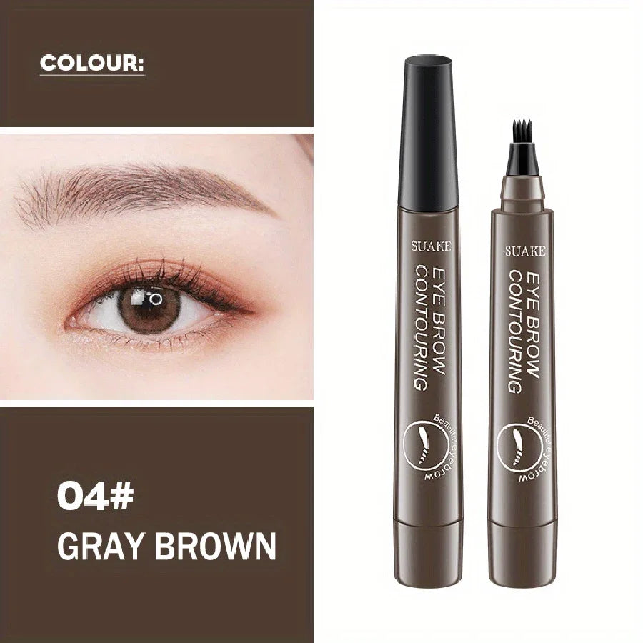 Microblading Eyebrow Pencils with 4 Split Head Waterproof 5 Colors Eyebrow Pens Natural Looking Brows Makeup for Women Cosmetics