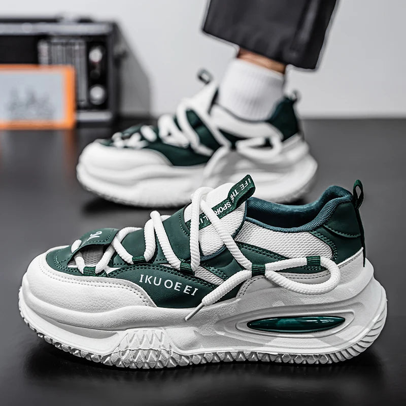 Sneakers For Men British Style Athletic Sneakers Male Sport Walking Sneaker Men Street Style Platform Shoes Male 2024