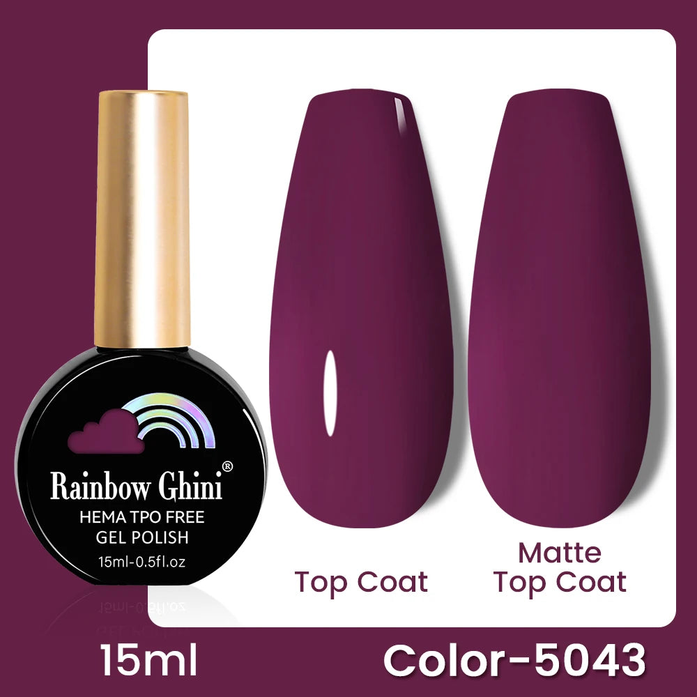 RG 15ML 146Colors HEMA&TPO Free Long Lasting Nail Polish Colorful UV Nail Gel Top Base Coat Supplies For Professional Manicure
