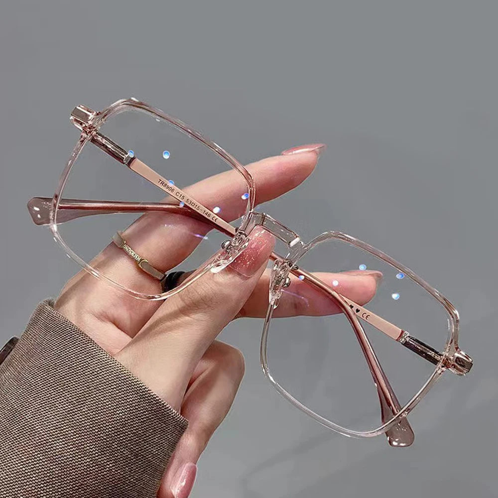 Eyeglasses Large Frame Computer Glasses Sunglasses Transparent Blue Light Glasses For Women Specific Computer Use Digital Device