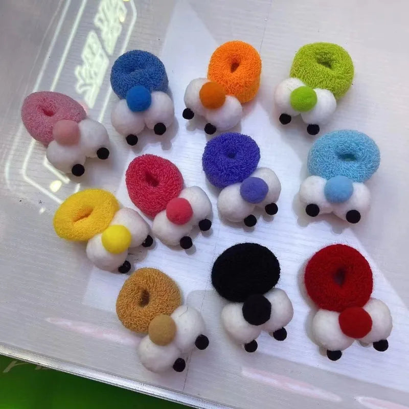 New Autumn and Winter Funny Selling Big Eyes Rope Girl Heart Candy Color High Elasticity 2-16 Years Old Hair Band