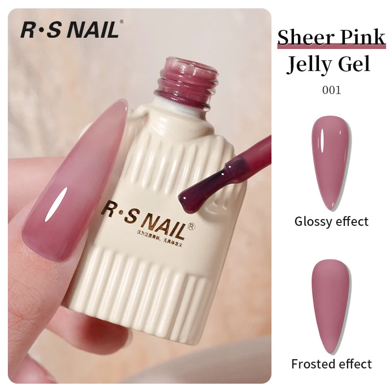 RS NAIL Jelly Transparent Gel Nail Polish 10g Summer Nude Pink Gel Polish Semi Permanent Soak Off UV LED Varnish Jade Nail Gel
