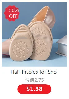 1Pair Heels Forefoot Pads Relieve Pain Orthopedic Insoles Silicone Cushion Sandals Foot Care Products GEL Non-slip Shoes Pad