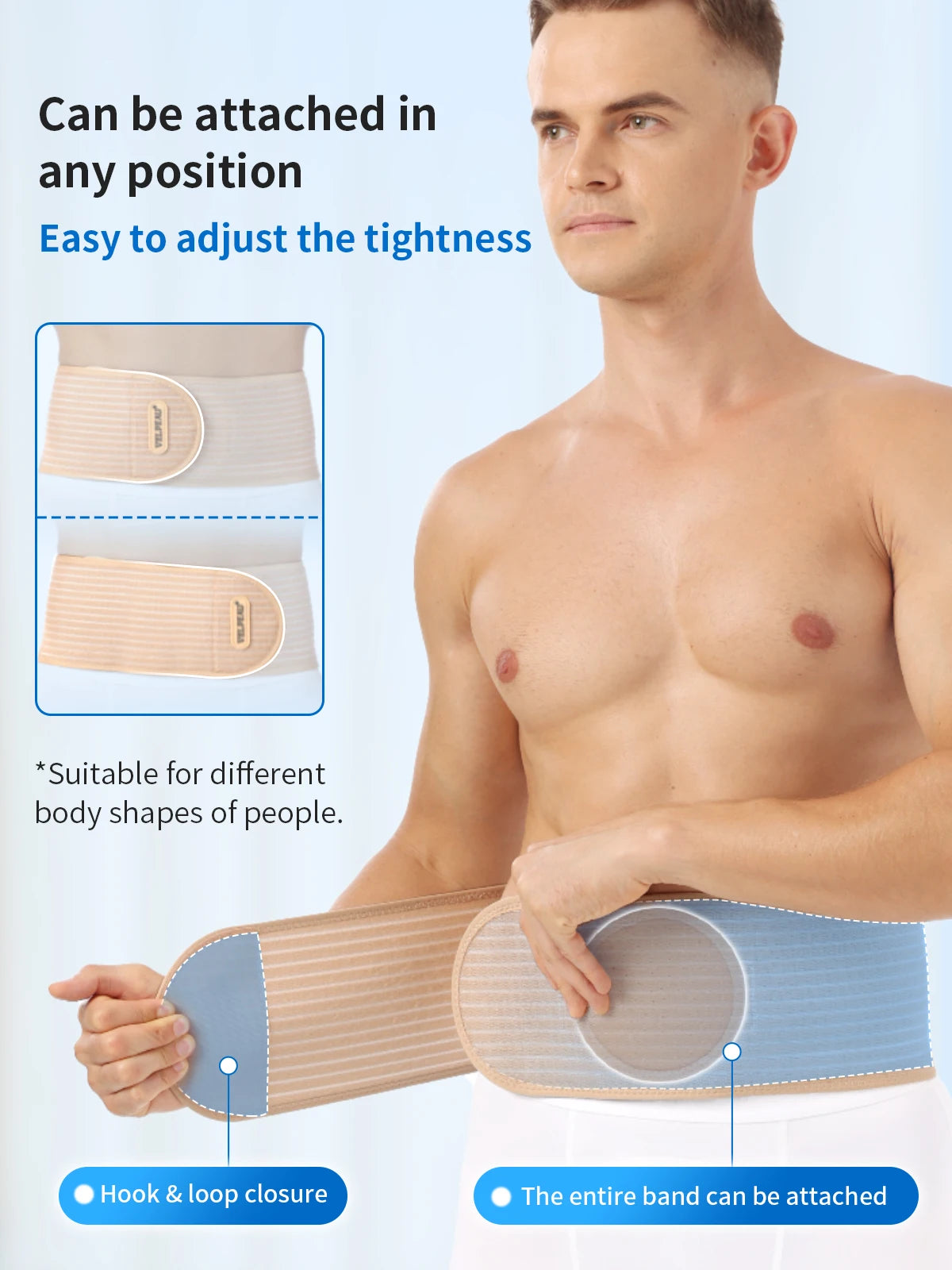 VELPEAU Umbilical Hernia Belt for Epigastric Incisional and Navel Hernia, Abdominal Binder with Removable Compression Pad