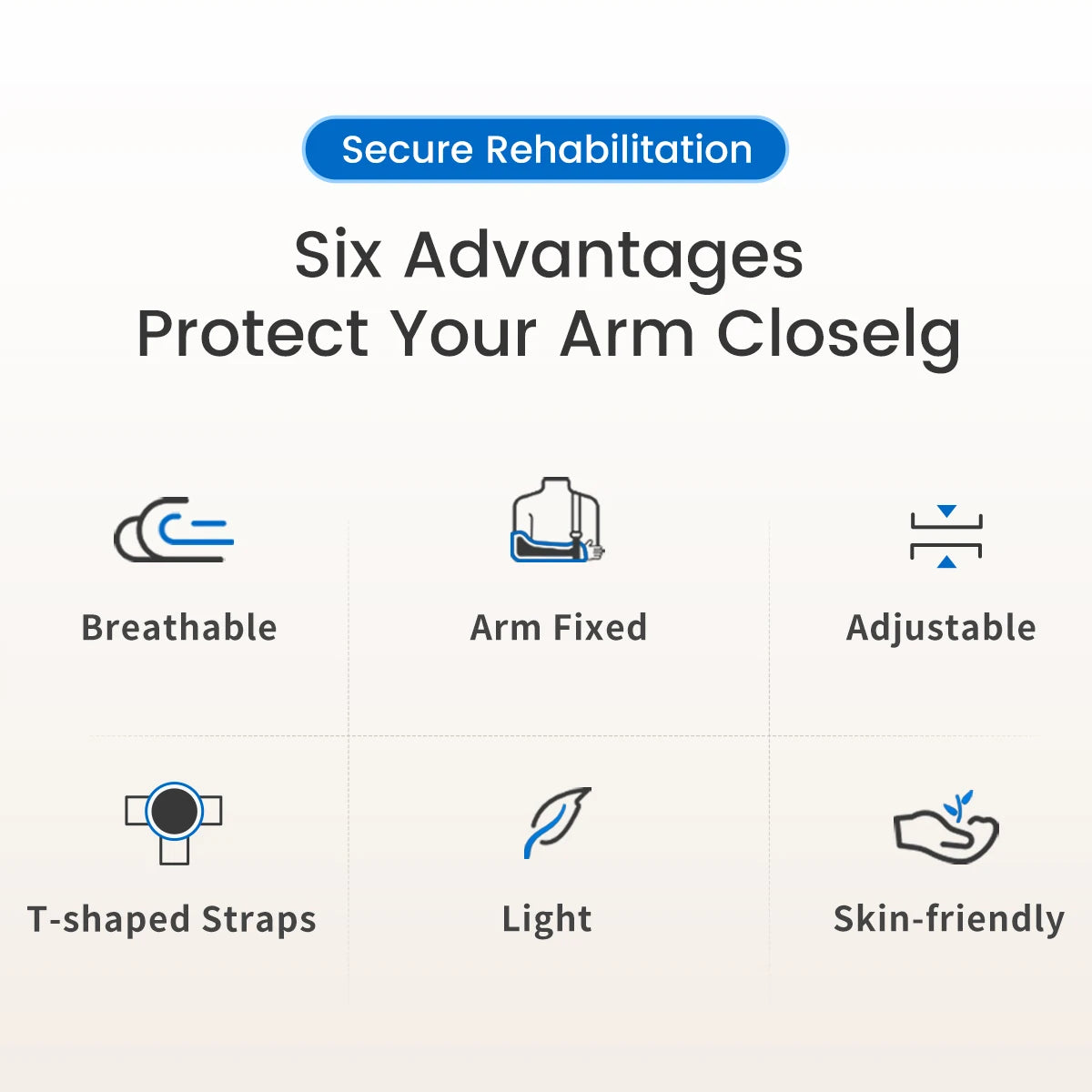 VELPEAU Arm Sling for Rotator Cuff Injury, Broken Hand and Elbow Dislocation, Medical Shoulder Immobilizer Fits Left & Right Arm