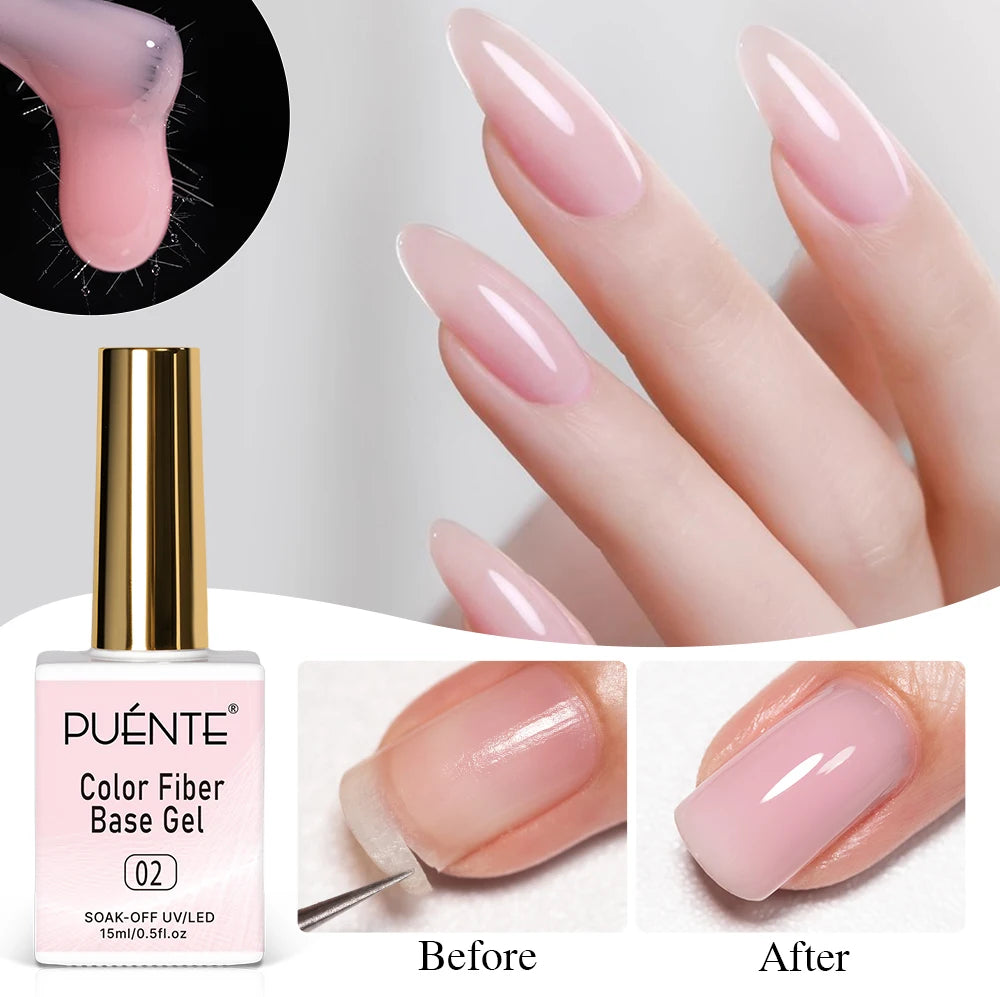 15ML Milky White Jelly Nude Pink Fiber Base Gel For Nails Repair Strengthen Extension Construction Soak Off UV Nail Art Varnish