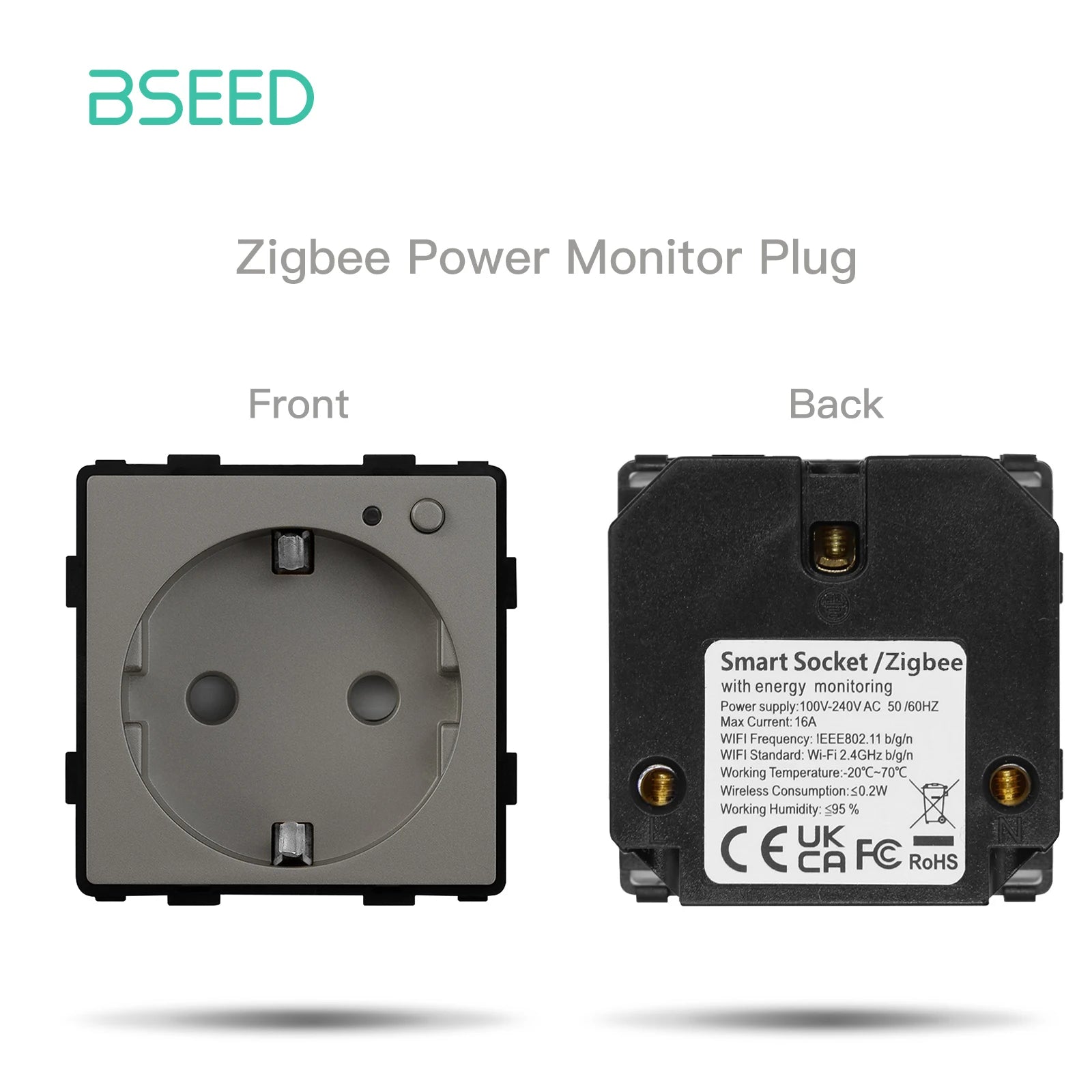 BSEED Zigbee Power Socket Tuya Smart EU Socket Plug With 20W Type-c USB Functions Parts Matte Plastic Frames DIY Accessories