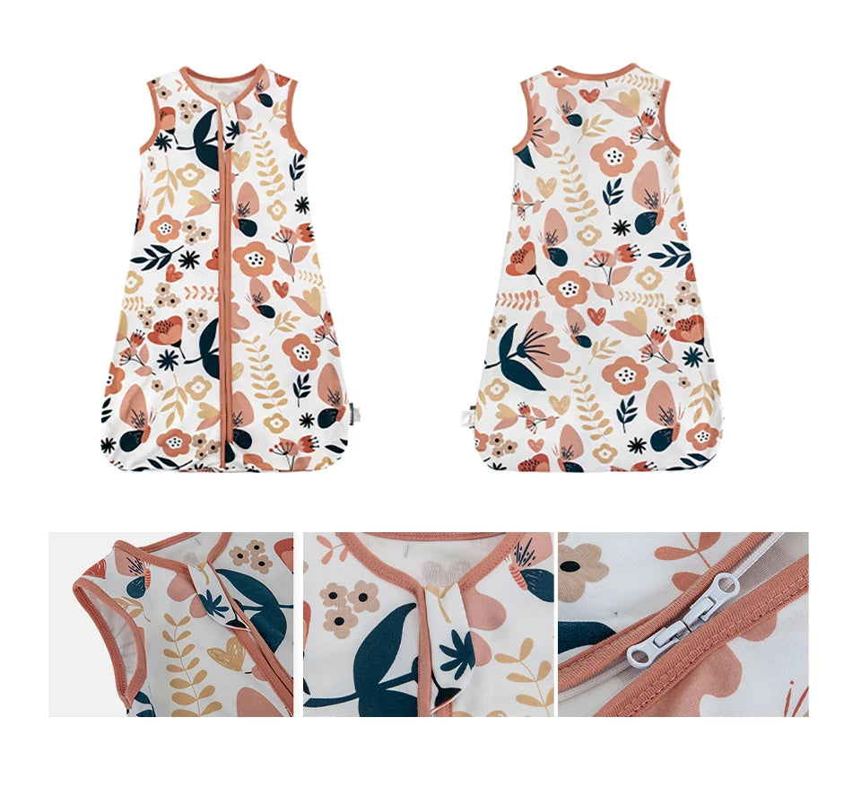 Sleeping Bags For Baby 3-18Months Summer Thin Baby One-Piece Sleepwear Cute Bear Print Cartoon Sleepsack Anti-Kick Blanket