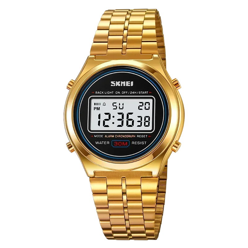 SKMEI 2146 Back Light Display Stopwatch Digital Sport Watches Stainless Steel Men Waterproof Date Alarm Wriswatch reloj hombre