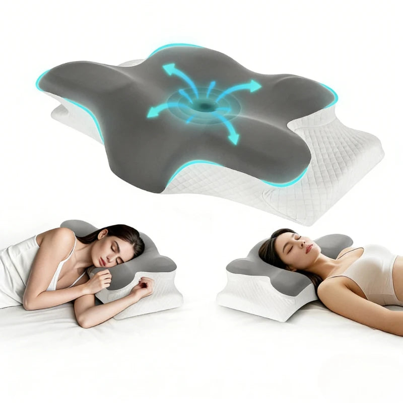 Memory Foam Cervical Pillow for Neck Pain Relief Ergonomic Orthopedic Neck Support Side Back Stomach Sleepers Ideal Gift