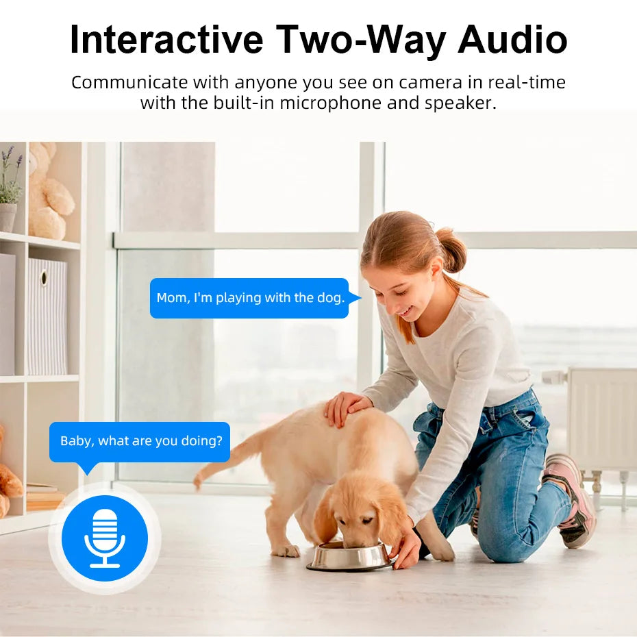 Fuers 4K 8MP IP Camera Indoor WiFi Wireless Surveillance works with Tuya Smart Home APP Auto Tracking CCTV Security Baby Monitor