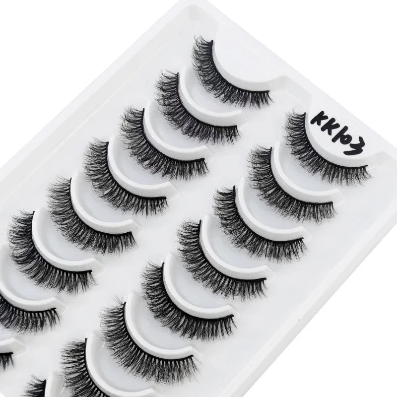 HBZGTLAD Russian Strip Lashes 10 Pairs 3D Mink Lashes Natural Eyelashes Dramatic False Eyelashes Wholesale Eyelash Extension