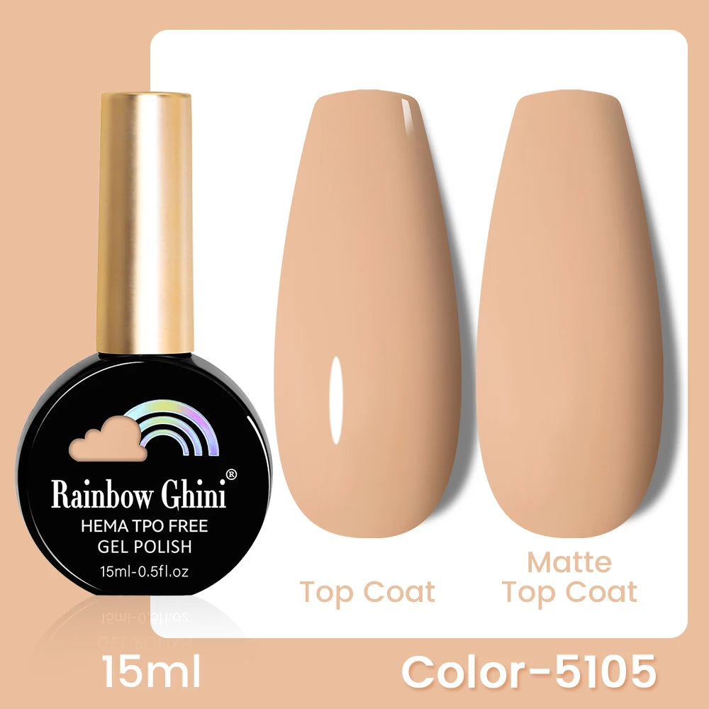 RG 15ML 146Colors HEMA&TPO Free Long Lasting Nail Polish Colorful UV Nail Gel Top Base Coat Supplies For Professional Manicure
