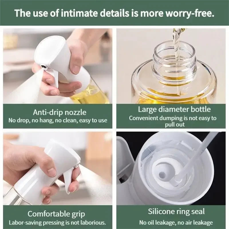 200/300ml Kitchen Oil Bottle Cooking Spray Olive Bottle Fitness Barbecue Spray BBQ Cooking Kitchen Baking Olive Oil Spray