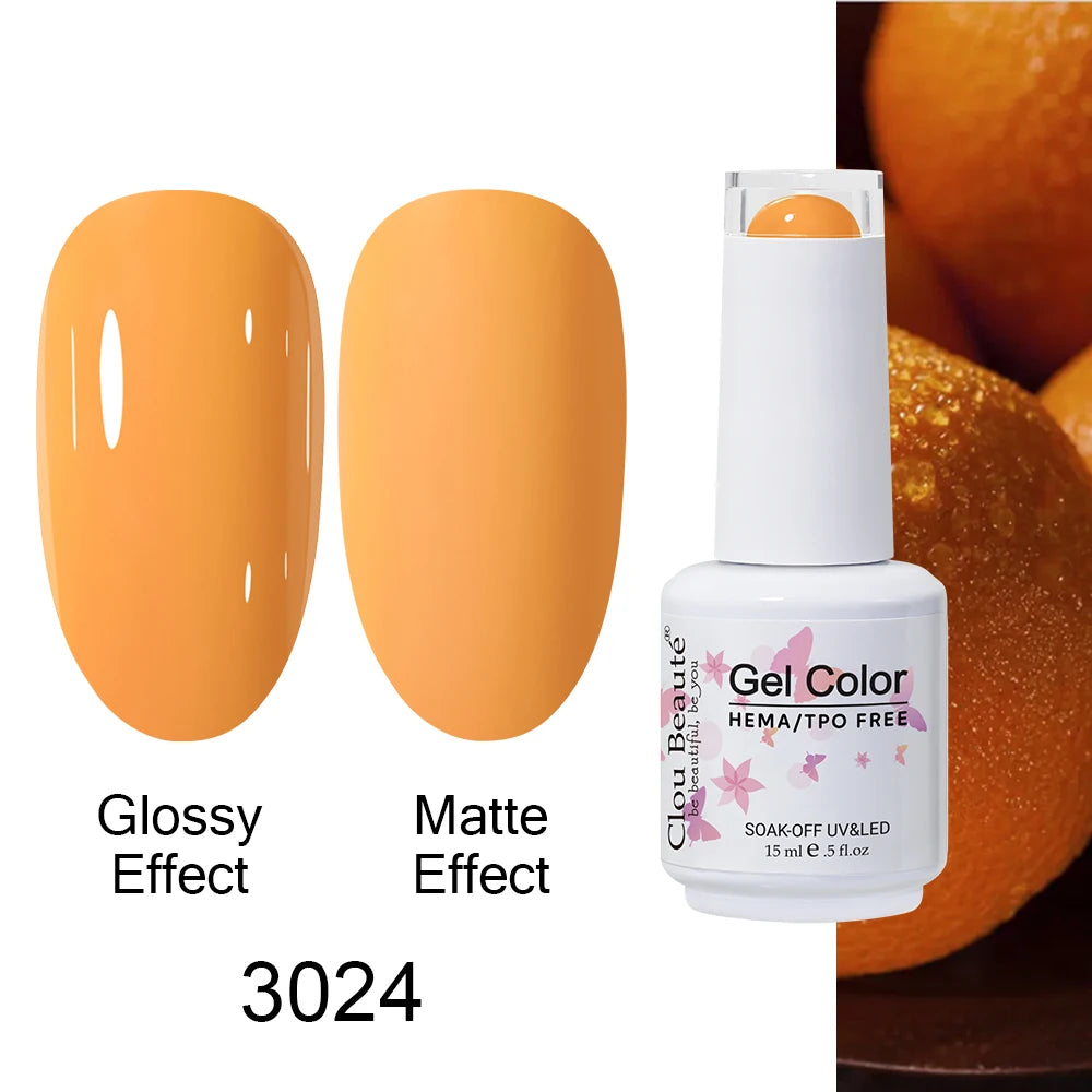 Clou Beaute 15ml HEMA TPO FREE Color Gel Nail Polish Nude Pink Red Green Collection Nail Gel Polish Glitter Soak Off UV LED Gel