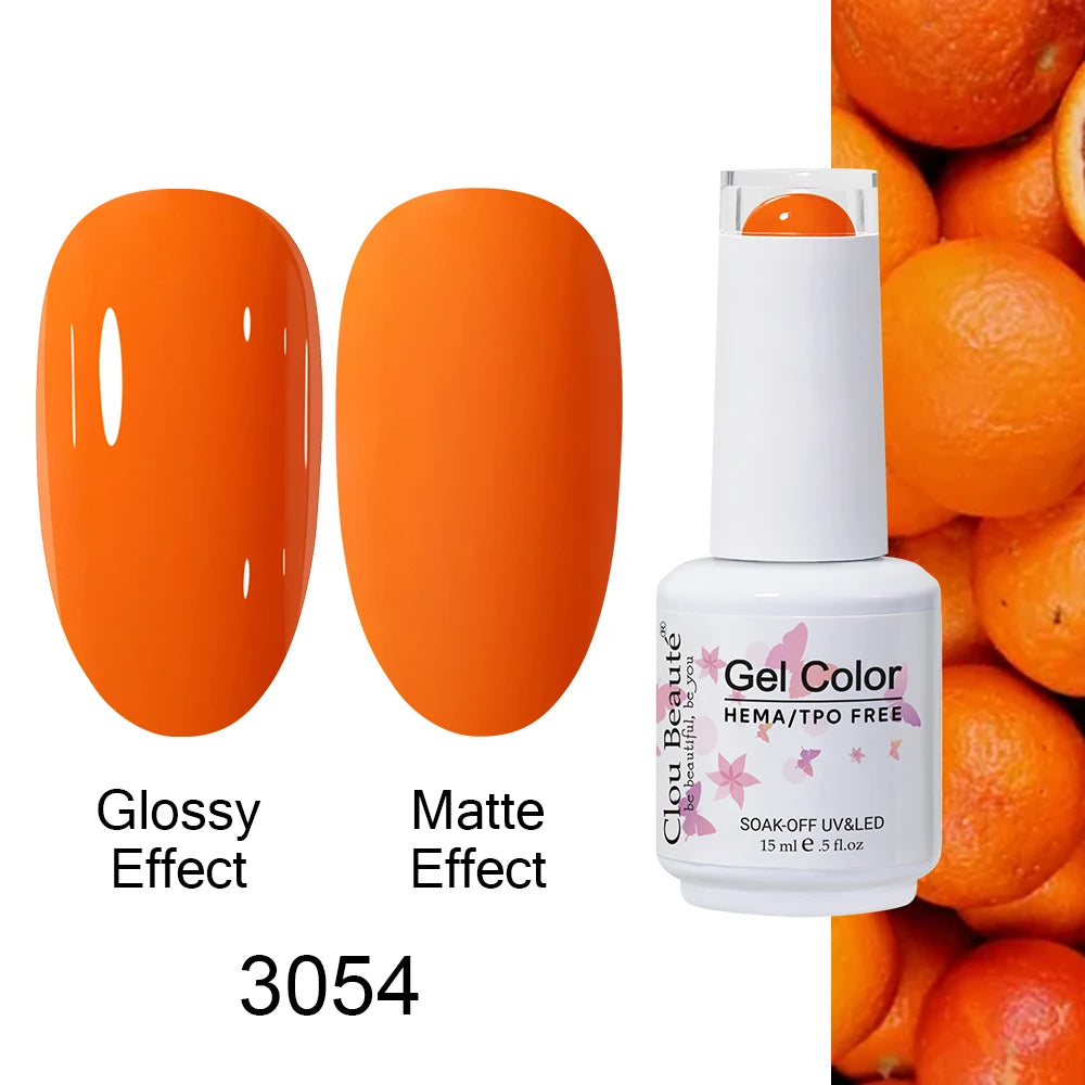Clou Beaute 15ml HEMA TPO FREE Color Gel Nail Polish Nude Pink Red Green Collection Nail Gel Polish Glitter Soak Off UV LED Gel