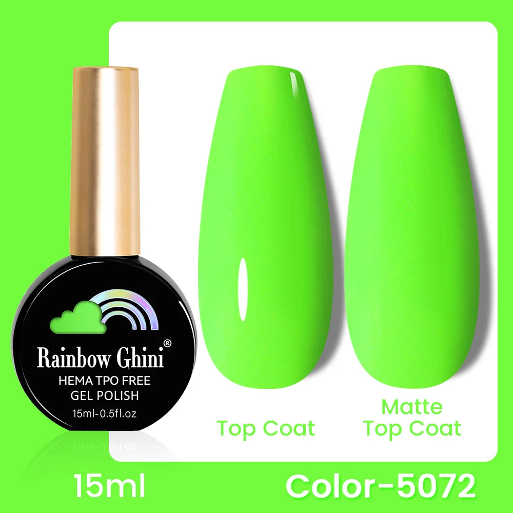 RG 15ML 146Colors HEMA&TPO Free Long Lasting Nail Polish Colorful UV Nail Gel Top Base Coat Supplies For Professional Manicure