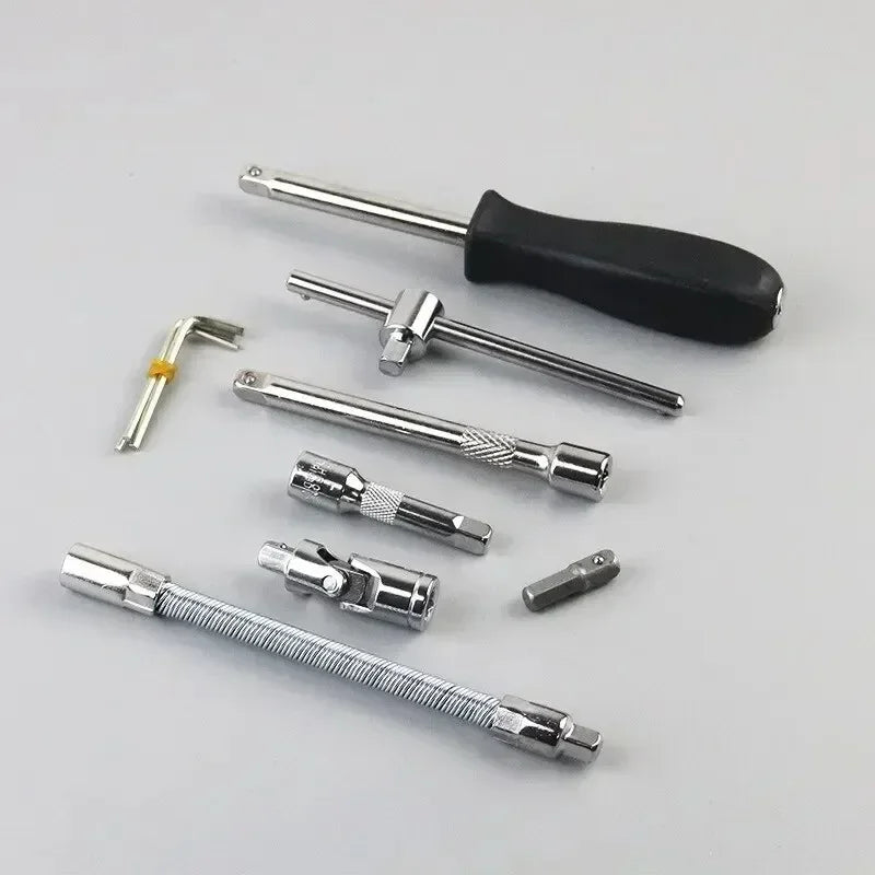 46pcs Socket Set Car Repair Tool Ratchet Wrench  Pawl Spanner Screwdriver Professional Metalworking Kit