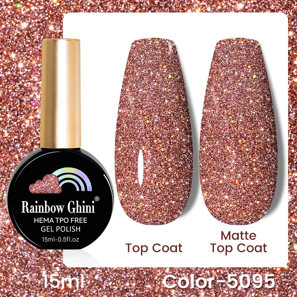 RG 15ML 146Colors HEMA&TPO Free Long Lasting Nail Polish Colorful UV Nail Gel Top Base Coat Supplies For Professional Manicure