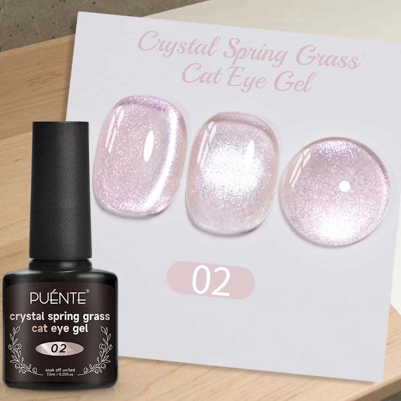 PUENTE 7.5ML Wine Red Cat Magnetic Gel Nail Polish Super Shiny Ruby Red Cat Eye Gel Soak Off UV Semi-Permanent Nail Art Varnish