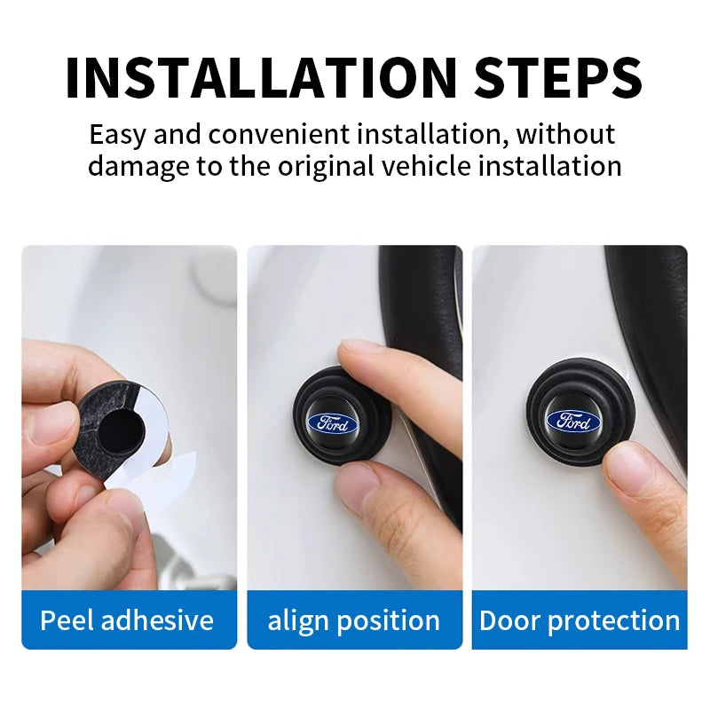 Car Door Shock Absorber Buffer Protective Stickers Soundproof Rubber Pads For Ford Ranger Focus Kuga Mustang Mondeo Fusion Esco