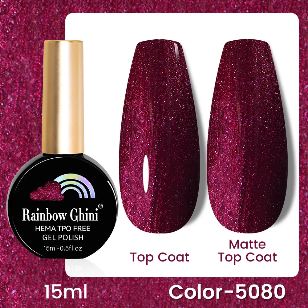 RG 15ML 146Colors HEMA&TPO Free Long Lasting Nail Polish Colorful UV Nail Gel Top Base Coat Supplies For Professional Manicure
