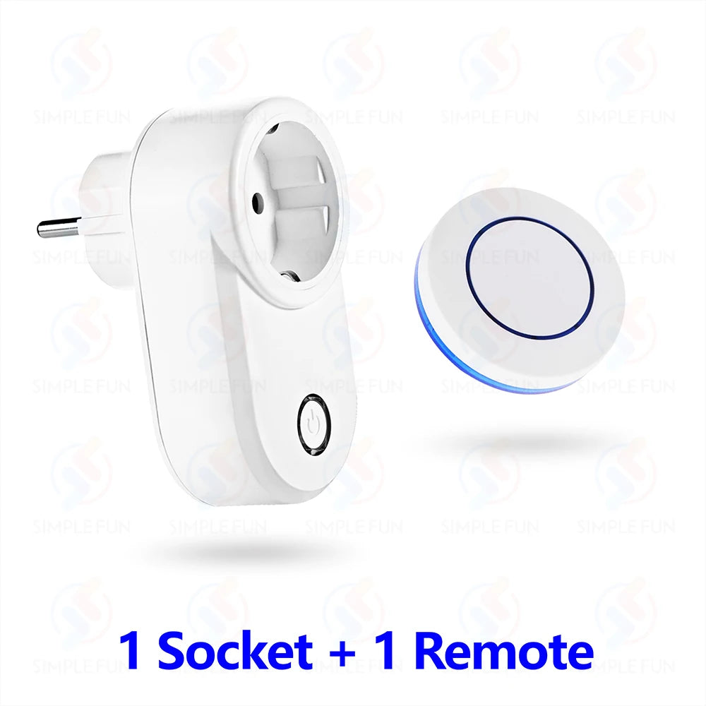 Wireless Remote Control Socket 220V 110V EU FR Smart Plug,50m Control Range,Power Outlet 15A for Home Appliance Light Fan