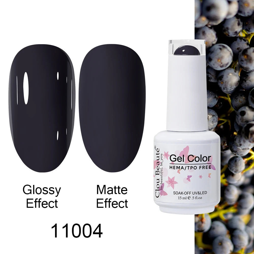 Clou Beaute 15ml HEMA TPO FREE Color Gel Nail Polish Nude Pink Red Green Collection Nail Gel Polish Glitter Soak Off UV LED Gel