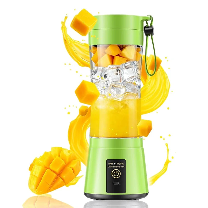 Portable Blender Electric Juicer Stainless Steel Blade 380ml Mini Juice Cup Smoothie Juice Blender Suitable for Commuting