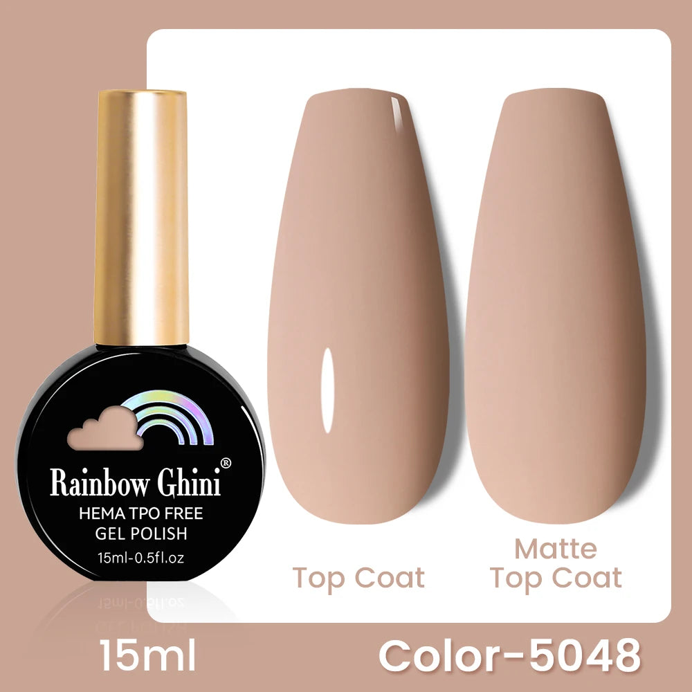 RG 15ML 146Colors HEMA&TPO Free Long Lasting Nail Polish Colorful UV Nail Gel Top Base Coat Supplies For Professional Manicure