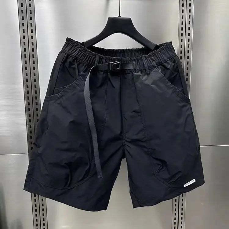 2026 Men's Large Pocket Waistband Work Shorts Summer Thin New Loose Straight Half Middle Pants