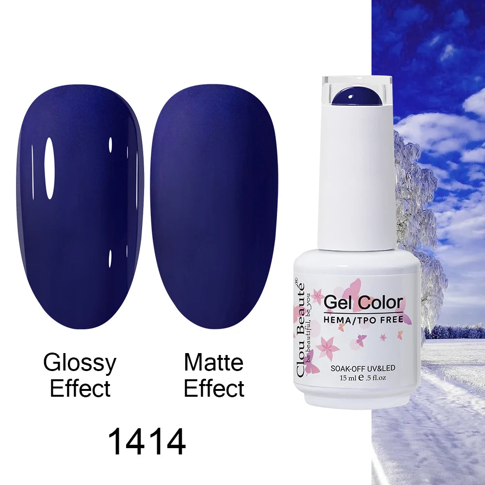 Clou Beaute 15ml HEMA TPO FREE Color Gel Nail Polish Nude Pink Red Green Collection Nail Gel Polish Glitter Soak Off UV LED Gel