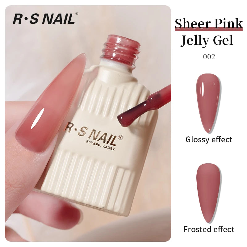 RS NAIL Jelly Transparent Gel Nail Polish 10g Summer Nude Pink Gel Polish Semi Permanent Soak Off UV LED Varnish Jade Nail Gel