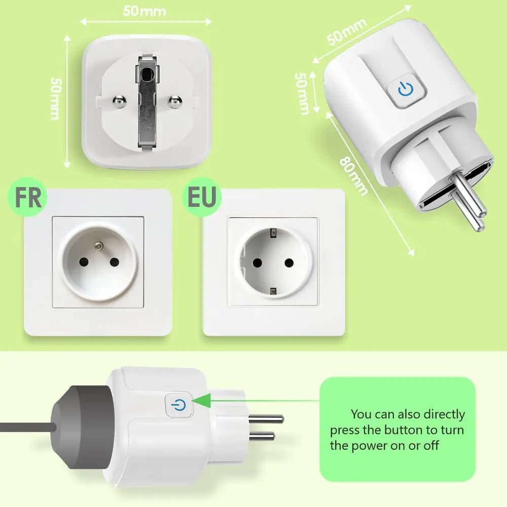 RF Wireless Smart Plug 110V 220V 16A High-power Socket and 86 Wireless Push Button Wall Switch with Battery for Home Appliance