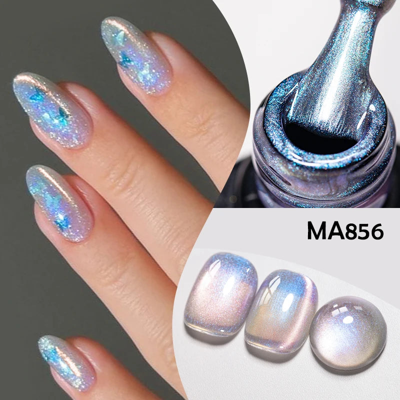 Auroras Glitter Cat Magnetic Gel Nail Polish Shimmer Glass Bead Effect Magnetic Gel Soak Off UV LED Painting Vanrish Manicure